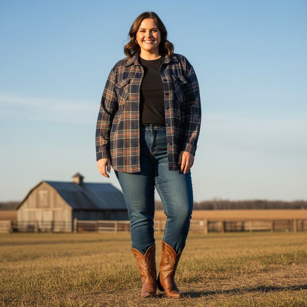 1507 - Base Blue Plaid Shirt Button Down - 2XL